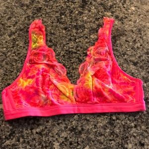 PINK VS Hot Pink Lace Plunge Bralette